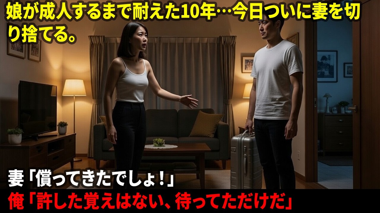 娘が成人するまで耐えた10年…今日ついに妻を切り捨てる。妻「償ってきたでしょ！」俺「許した覚えはない、待ってただけだ」