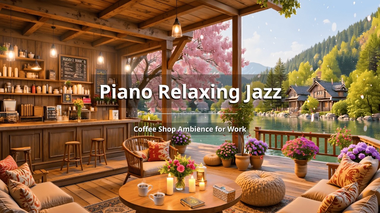 NO ADS | Calm & Relaxing Spring Jazz 🌸 Spring Coffee Shop Ambience with ...