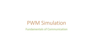 PWM Simulation | Using MATLAB - Simulink