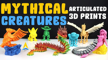 8 Top Mythical Creatures Articulated 3D Print | Anycubic Vyper & Kobra Max | Satisfying Timelapse