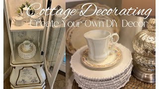 Creating Cottage Style For Your Home - Cottage Style Decorating Using IOD Stamps And Vintage Dishes