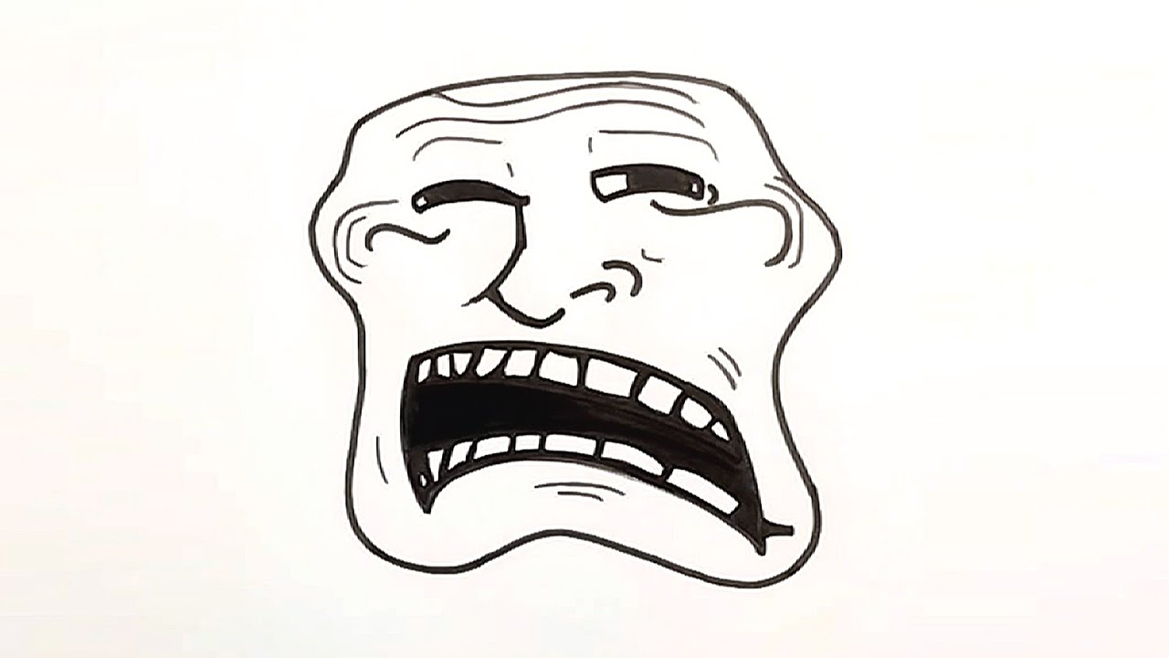 Troll Face Tutorial Troll face drawing | How To Draw Troll Face Step By Step Tutorial 😱🔥 ...