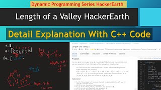 Length of a valley HackerEarth Solution | Dynamic Programming | Medium | CPP Solution