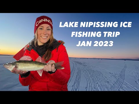 FIRST 2023 Ice Fishing Trip For Lake Nipissing Walleye