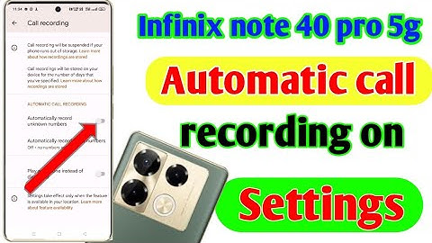 Infinix note 40 pro 5g me call recording on settings kaise kare/how to set call recording on setting