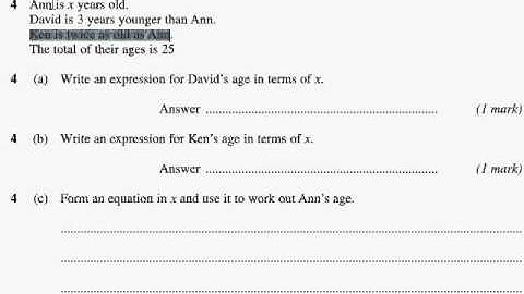 Constructing Expressions   GCSE Q4b AQA June 2009 Higher Non Calc