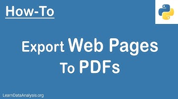 Export Web Pages to PDFs using Python