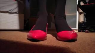 Hannah In Red Heels And Black Tights