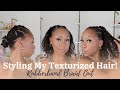 How I Style My Texturized Hair | Easy Rubberband BraidOut Lasts for 10+ Days | BeeSaddity TV