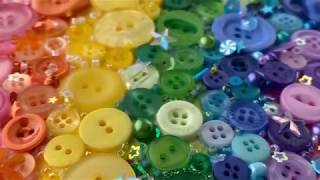 Rainbow Button Canvas DIY