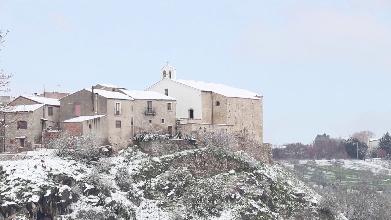Snowing in Pietrelcina Italy