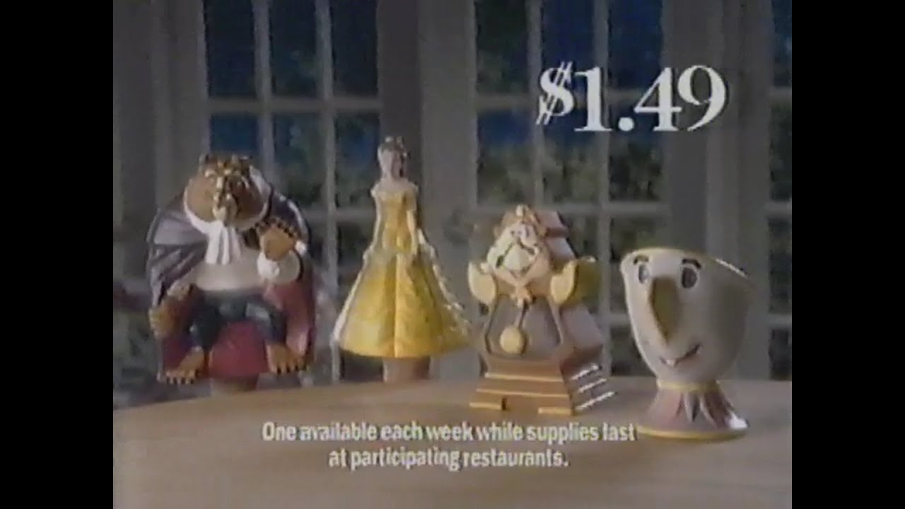 1992 Pizza Hut Beauty And The Beast Toys Commercial YouTube