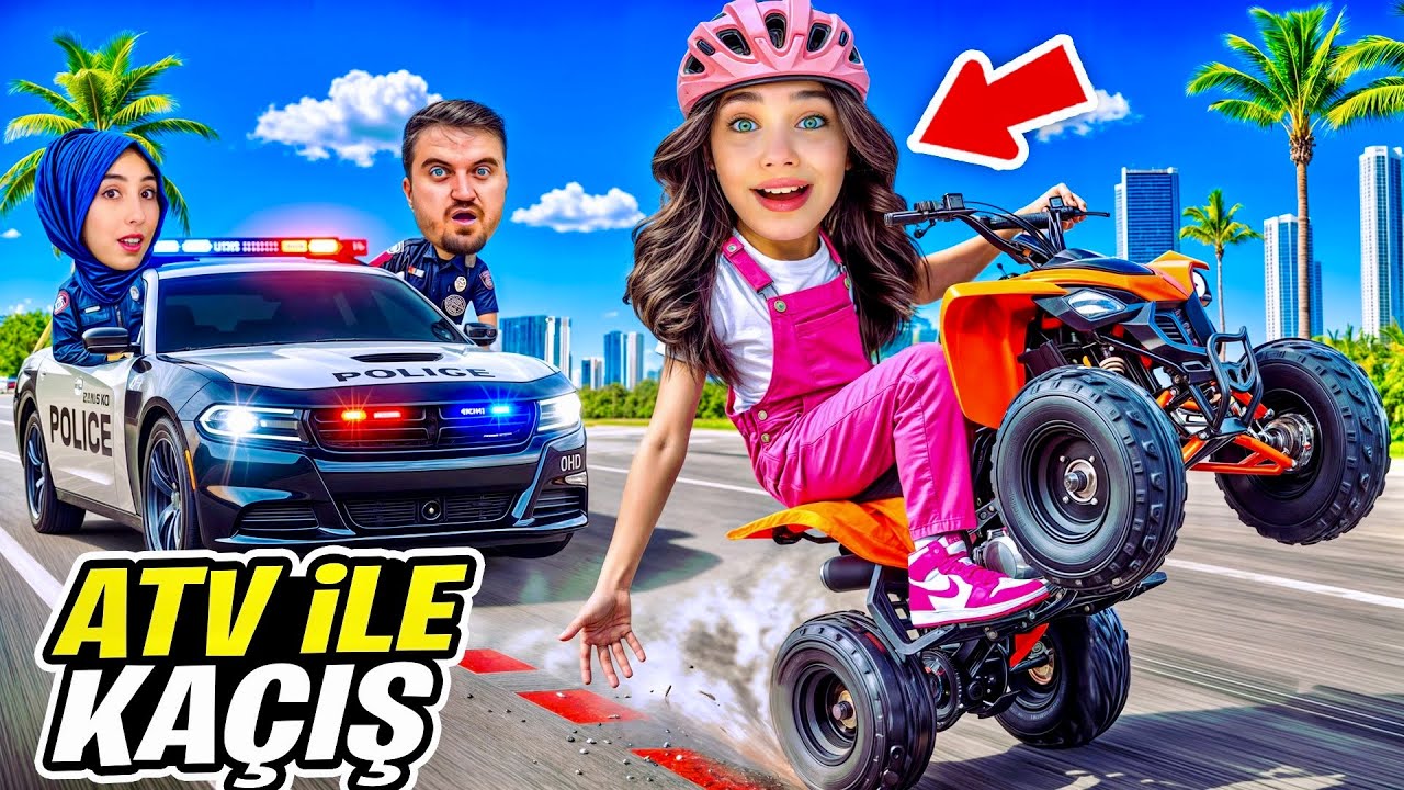 GİZLİCE ATV İLE KAÇIŞ !! ANNEM ÇILDIRDI !! ELİF SİNEM ŞEHİRDE KAÇIŞ OPERASYONU !! 