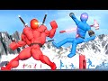 Battle of ragdolls red vs blue  smart ai cinematic npc wars with active ragdoll physics