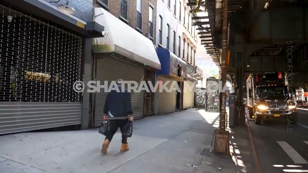 Empty Streets Bushwick Brooklyn NYC COVID Lockdown Stock Footage