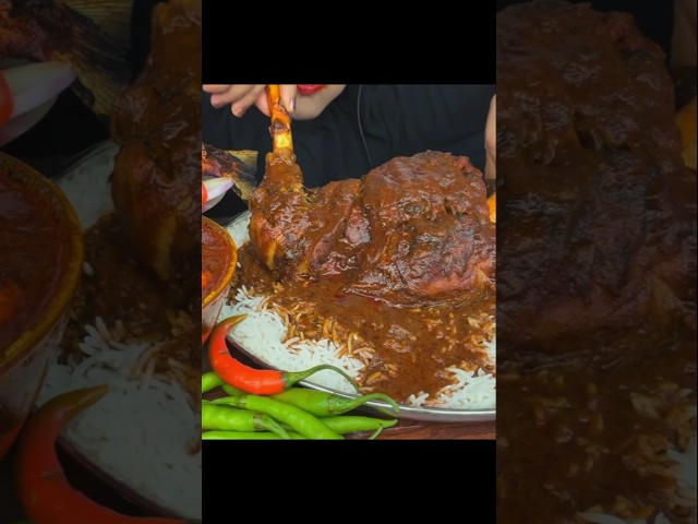 Spicy Mutton Leg Biryani ASMR 🤤 #mukbang #eatingshow
