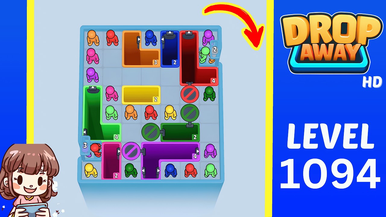 Drop Away Level 1094 Solution Walkthrough