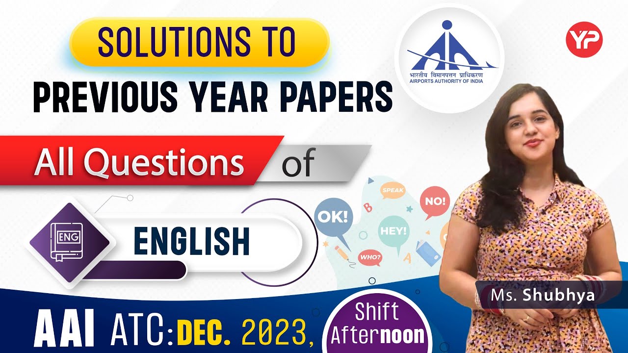 AAI ATC English Dec 2023 (Afternoon Shift) detailed explanation & solution previous year