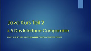 Java Teil 2 4.5 Das Interface Comparable