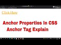 Anchor properties in css anchor tag explain  web development course cybercollege cybercollegeapp