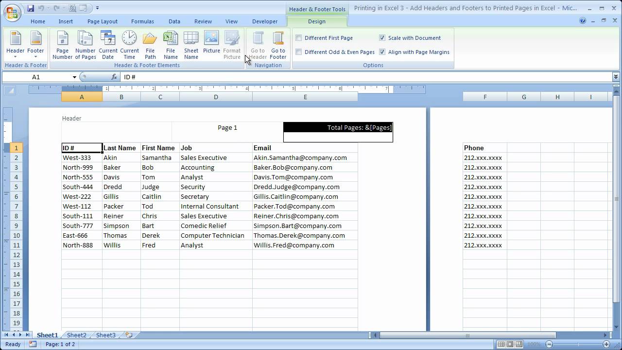 Excel student book. Header footer excel. Header and footer in excel 2016. How to Set responses in excel. Add header.