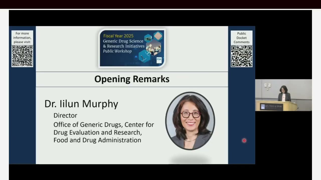 FDA Generic Drugs Science Workshop 2025: Welcome, Opening Remarks, and Program Overview