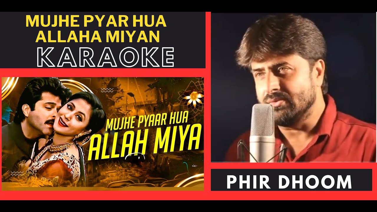 Mujhe Pyar Hua Allaha Miyan  Judaai Movie  Original Crystal Karaoke With Scrolling Lyrics