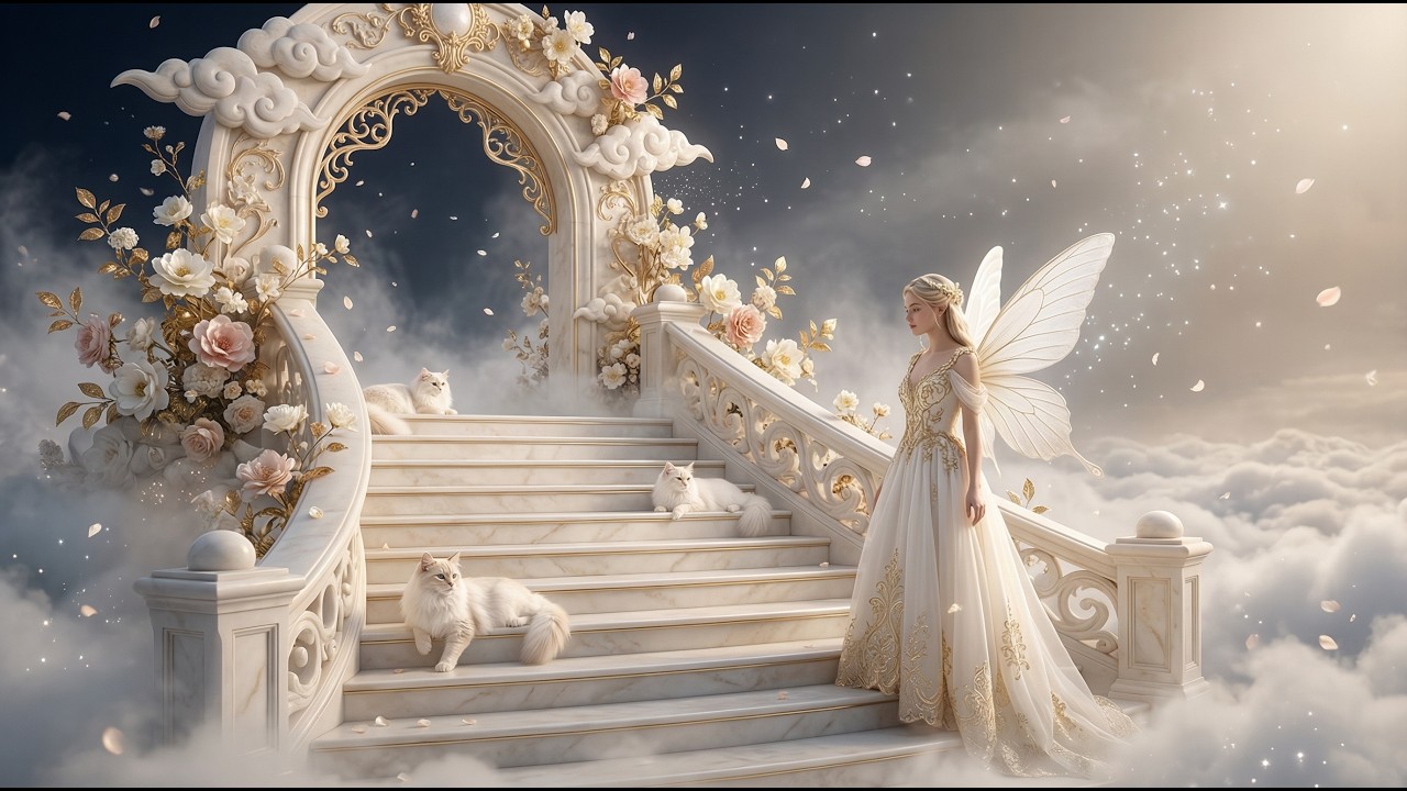 Golden Light & Moon: The Fairy Garden | Relaxing Fantasy ART & Music