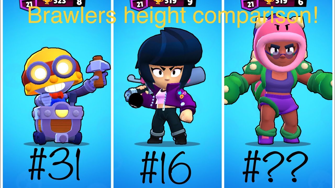 Brawl Stars All Brawlers Height Comparison Youtube - how old is brawl stars characters