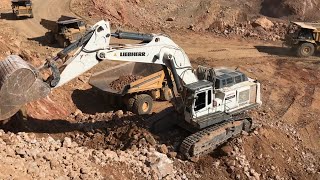 Liebherr 984 Excavator & Caterpillar 992G Wheel Loader Working For Three Hours  Mega Machines Movie