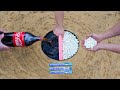 Experiment: Coca Cola VS Mentos in the split Hole. Super Reaction!