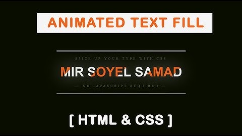 Animation Text Fill Effect Using CSS | Pure CSS Animation Tutorial