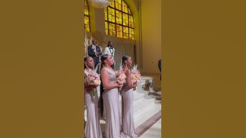 Thumbnail of Bridesmaids get emotional during Bride Grand Entrance. #bridesmaids #bridemaid #brideandgroom