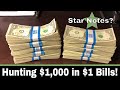 Searching $1,000 in Circulated $1 Bills for Star Notes and a Fancy Serial Numbers