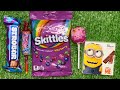 Satisfying video Asmr lollipops candy cutting giant sweet rainbow gummy candy opening asmr video