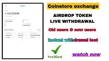 Coin Store Airdrop Withdrawal Video#instantcryptoloot #cryptoairdrop #intamil