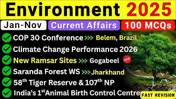 Environment Current Affairs 2025 | Current Affairs 2025 | Environment & Ecology 2025