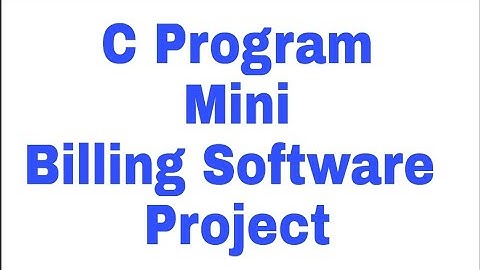 C program mini billing software project