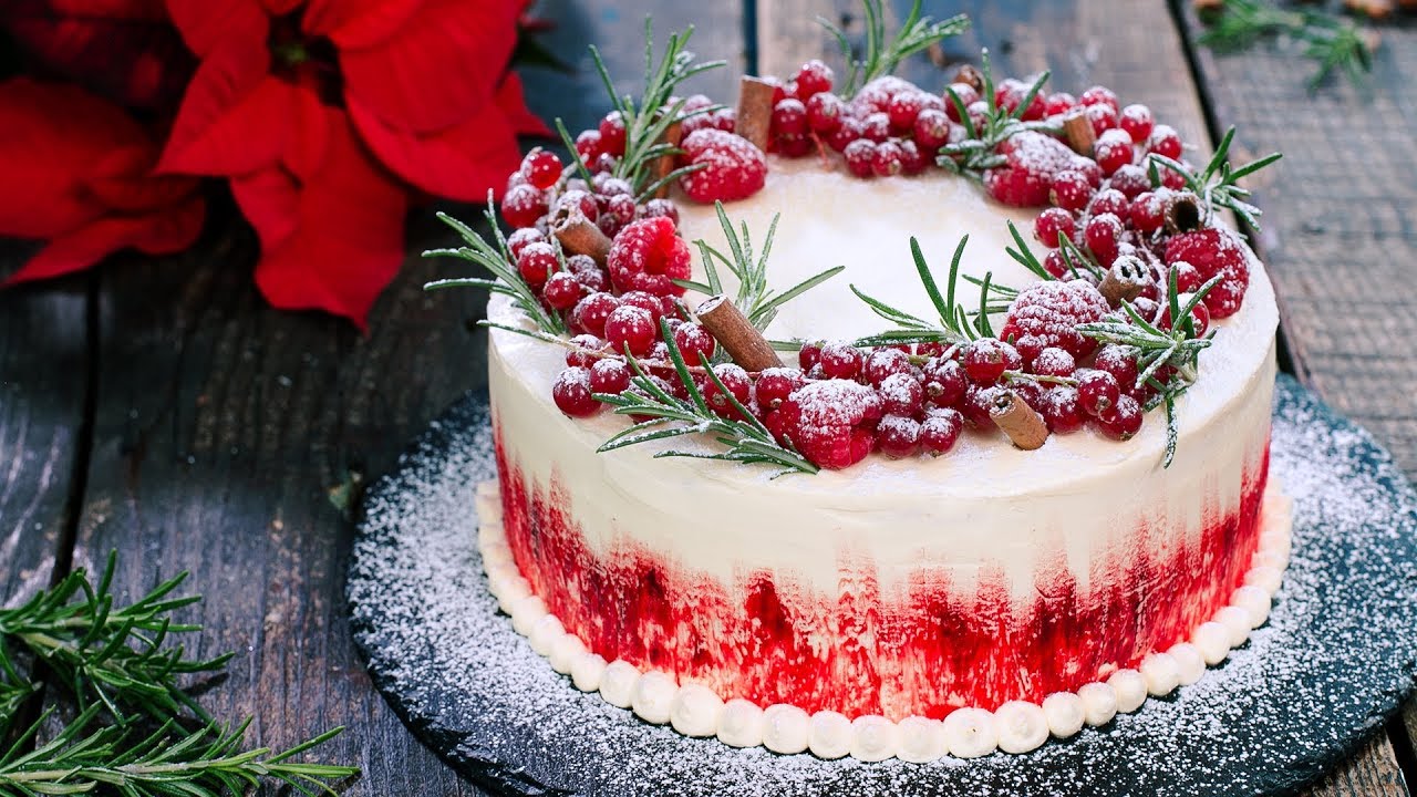 Winter Cake - White Cake with Berry Filling | Home Cooking Adventure