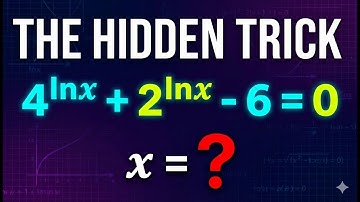 Math Olympiad Question | How to solve 4^{\ln x} + 2^{\ln x} - 6 = 0 | Algebra Tutorial