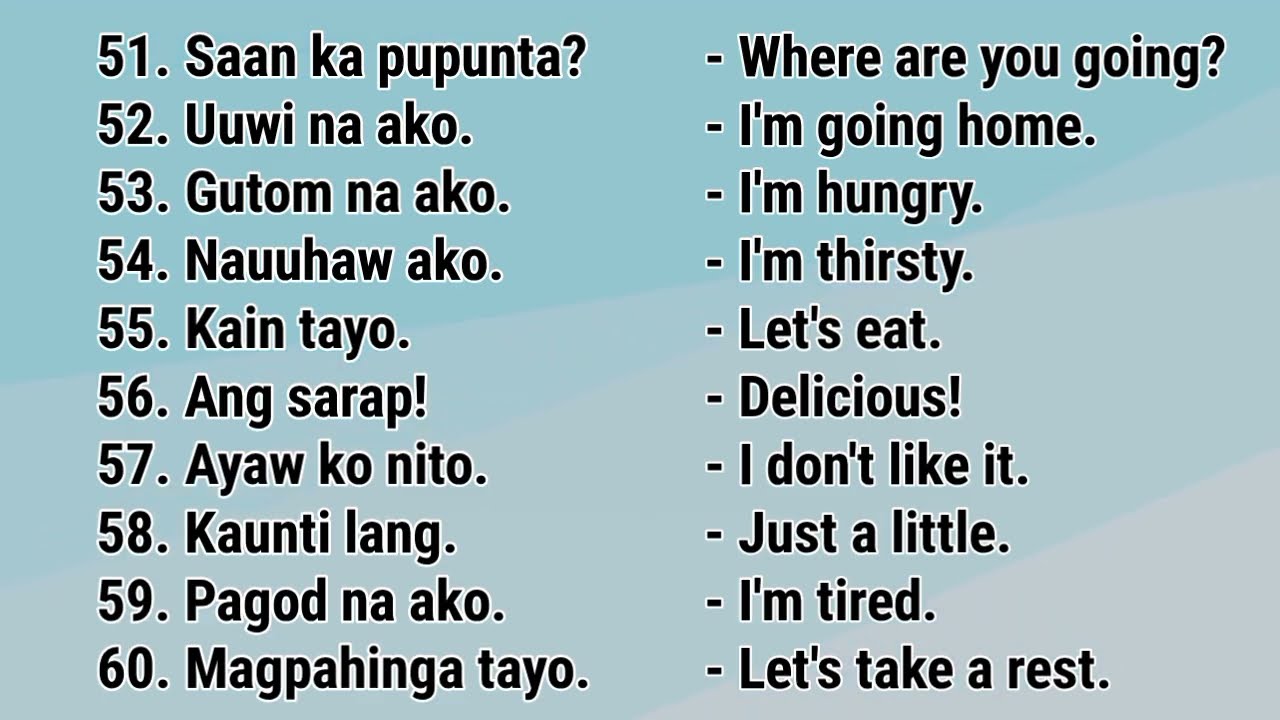 Compilation of All Expressions in Tagalog 