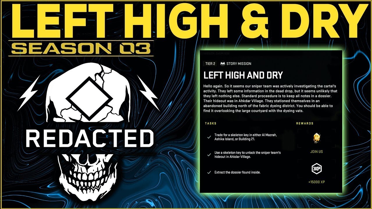 Left High and Dry DMZ Redacted Tier 2 Story mission