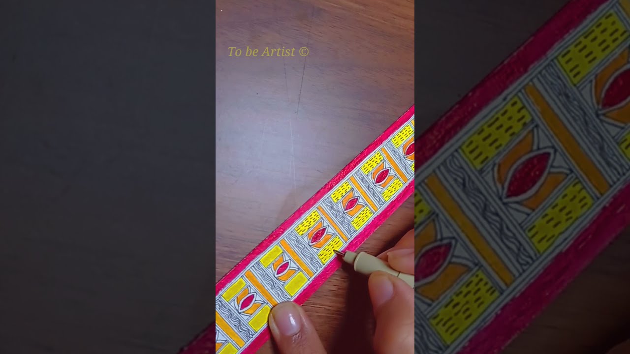 Madhubani painting Flower / Madhubani painting for beginners / Handmade bookmark / To be Artist