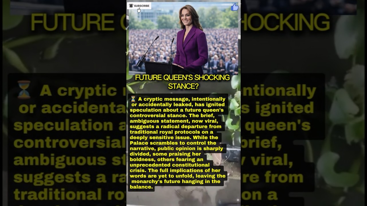 Cryptic Message: Future Queen's Controversial Stand & Royal Fallout 👑 