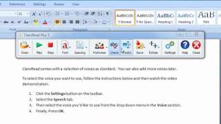 Selecting a Voice in ClaroRead