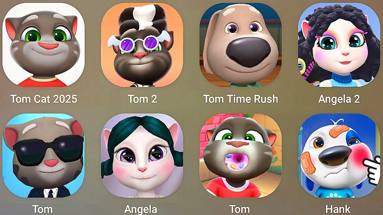 My talking Tom cat 2025,Talking Tom 2,Angela,Talking Tom Gold Run,My Talking Hank,😍😍