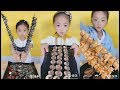 Eating Show「seafood-シーフード」大食いの少女 _咀嚼音_すべて[エビ、カニ....]を食べる_China girl