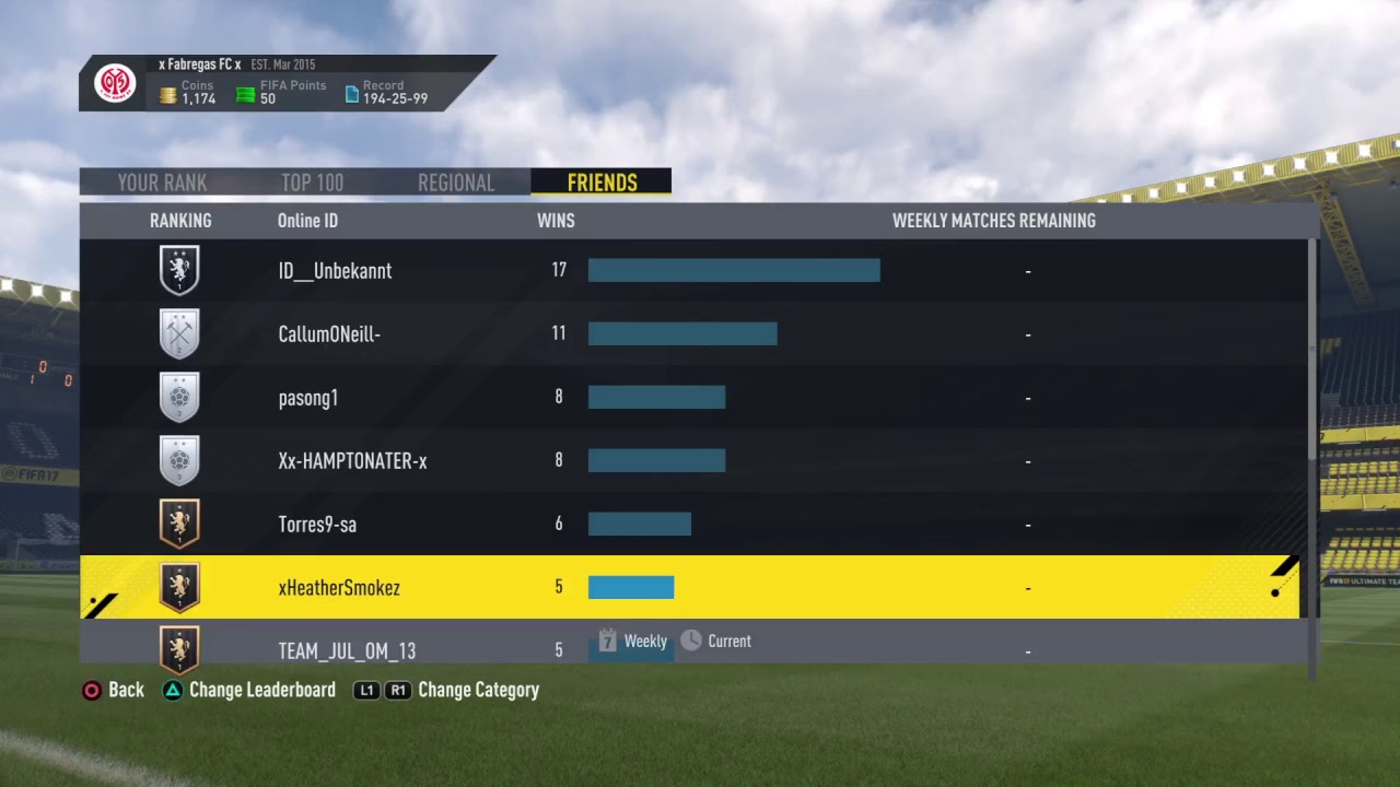 FUT CHAMPIONS - ROAD TO ELITE  - FIFA 17 - 5-1