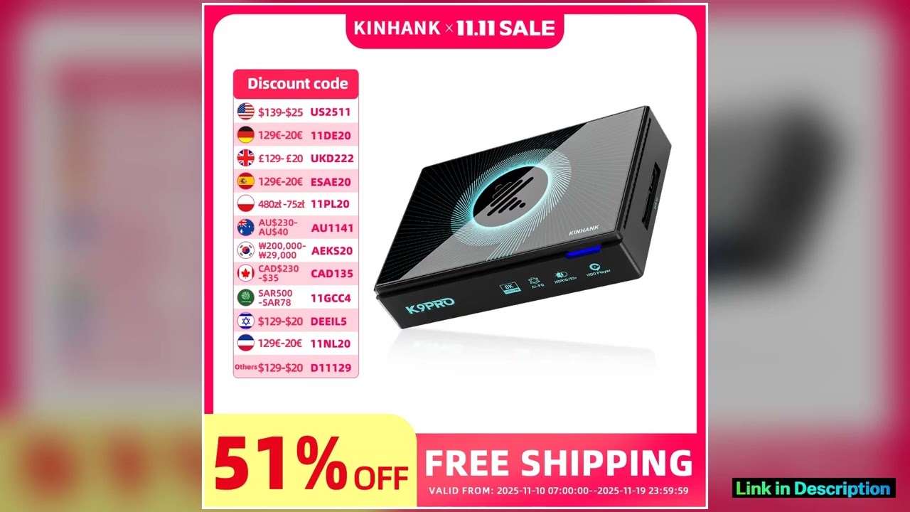 K9 Pro Streaming 8K Blu Ray Player Android TV Box with Montage Player HDD Player HDR10 RK3588S Wifi