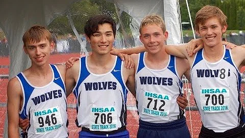 Garrett Calhoun 4x800M Relay 2nd place 5A State Ch...